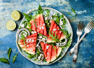 Gegrillte Wassermelone mit Hirtenkäse