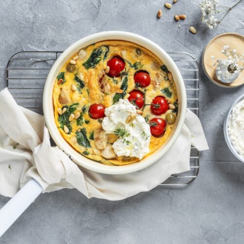 Spinat-Hähnchen-Frittata